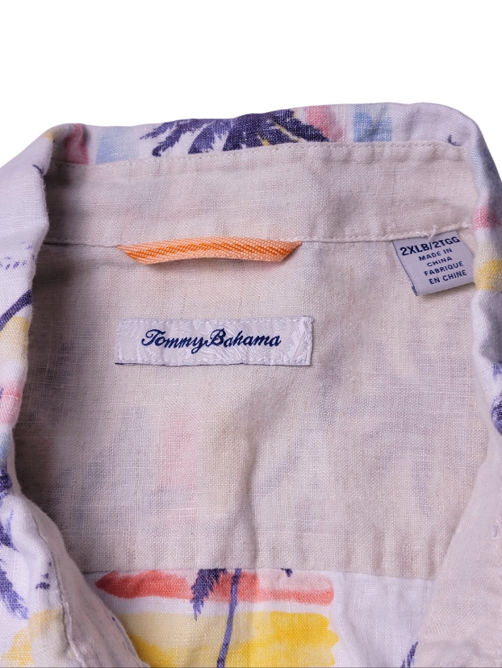 Tommy Bahama 100% Linen Sunset Palm Short Sleeve Button-Down Shirt 2XLB - Picture 4 of 6